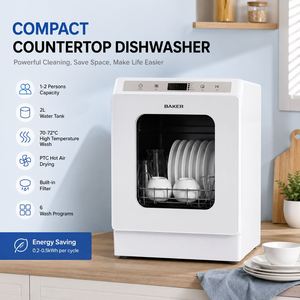 Lave-vaisselle portable de comptoir, réservoir d'eau de 2 L, 6 programmes de lavage, lavage à haute température, séchage à air chaud PTC - Product Image 3