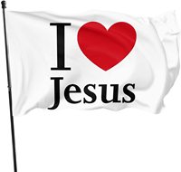 Drapeau personnalisé en polyester 100% à une face avec inscription « Jésus est Seigneur et Dieu », vente en gros, neuf