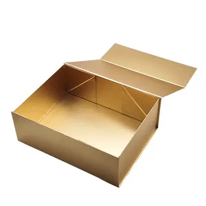 Individuelle faltbare flachpackung aus Goldfolie Papier mit Magnet Verpackungsbox luxuriöse magnetische Geschenkbox mit Magnetverschluss