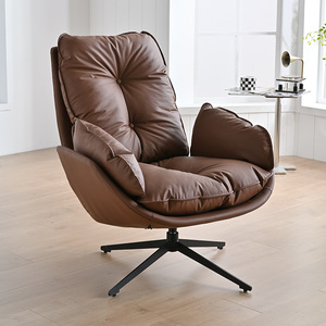 Fauteuil pivotant inclinable de designer italien pour salon, chaise de loisirs avec structure en métal et peinture écologique - Product Image 1