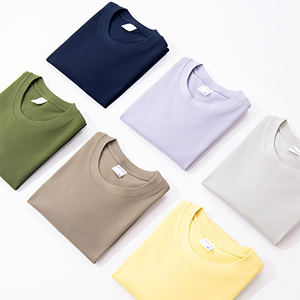 Camiseta de cuello redondo de algodón 100% para hombre Camiseta de punto de gran tamaño con estampado de logotipo personalizado de alta calidad - Product Image 3