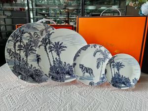 Service de vaisselle en porcelaine fine multi-motifs, assiettes en porcelaine de style floral, paysage tropical, boîte cadeau de luxe personnalisée - Product Image 4