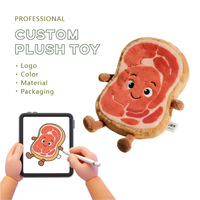 Production de jouets en peluche en coton PP personnalisés, restaurant proposant des services de conception sur mesure sur le thème alimentaire, MOQ 1000