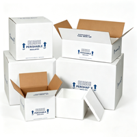 Boîte d'expédition isotherme en polystyrène, cartons réfrigérants en mousse blanche, emballage thermo-chiller en polystyrène pour la chaîne du froid des aliments surgelés