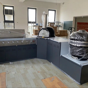 Refrigerador de acero inoxidable 304, estación de madera personalizada, parrilla Foshan de acero inoxidable, muebles de barbacoa, gabinete, <span class=keywords><strong>mesa</strong></span> de cocina al aire libre - Product Image 1