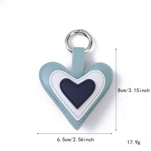 RTS 4 Colors <b>Cute</b> Puffy PU Leather Heart-Shaped Portable Keychain Bag Pendant <b>Keyring</b> Gift Promotions New Business Giveaway - Product Image 3