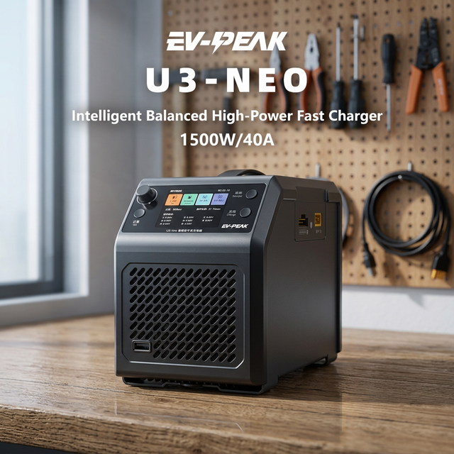 EV-PEAK U3-NEO 12V Multi-Voltage 1500W 40A Intelligent Battery Charger Desktop Fast Charging