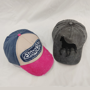 Sombreros de papá vintage personalizados para hombres y mujeres, parche bordado desgastado, estilo callejero informal, gorras de papá geniales, MOQ bajo de tela al por mayor - Product Image 2