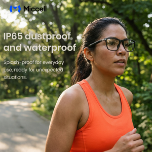 Lunettes intelligentes Miccell, audio à oreille ouverte, 6 heures de <span class=keywords><strong>musique</strong></span>, étanches IP65, légères, lunettes intelligentes à IA pour les voyages d'affaires, les sports - Product Image 2