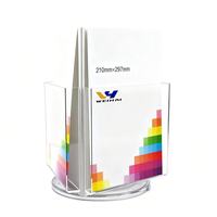 Porte-brochures en acrylique rotatif à 360 °, support mural à plusieurs niveaux et présentoir de bureau pour dépliants, magazines, cartes de menu
