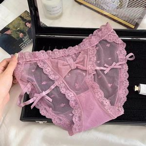 Culottes en dentelle violette pure et séduisante, taille mi-haute, sexy et transparentes, style japonais, féeriques. - Product Image 1