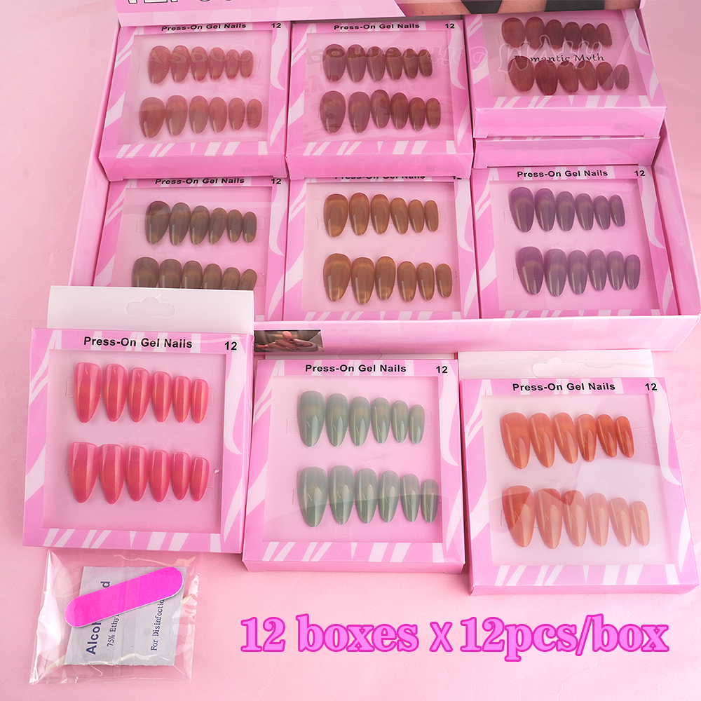 Wholesale French Style Handmade ABS Full Cover Square Cat Eye Press-On Nails Stickers High Sparkling Crystal Nail Tips CE