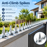 Barre anti-escalade multi-point en acier galvanisé avec plaque de base pour clôture de jardin, taille personnalisée