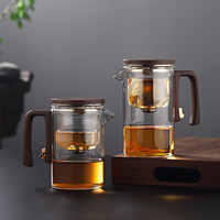 Service à thé élégant et luxueux au design minimaliste, avec infuseur en verre, résistant à la chaleur, pour la préparation du thé à la maison