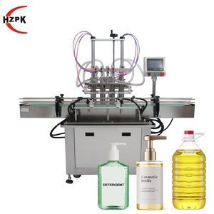 Machine de remplissage automatique HZPK pour bouteilles, lotions, boissons, shampoings, eau, lait, vin, pots, bouteilles PET, 2 buses, 6 têtes, 4 têtes, machine de remplissage de liquides - Product Image 1