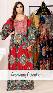 Vestido Largo Kaftan 100% Algodón para Mujer, Ropa Musulmana Tradicional, Estampado, Holgado, Maxi Vestido, Proveedor Directo de Fábrica, Venta al Por Mayor - Product Image 2