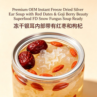 Premium OEM Instant Freeze Dried Silver Ear Soup with Red Dates & Goji Berry Beauty Superfood FD Snow Fungus Soup Ready in 60s
