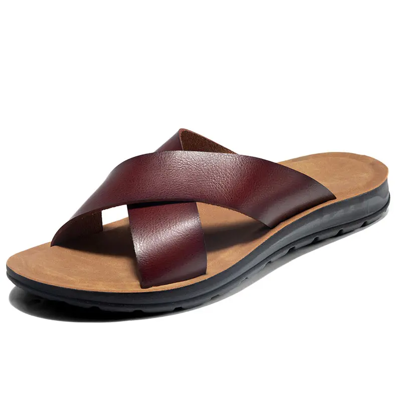 Fashion trend corss lightweight men's sandals leather 2020