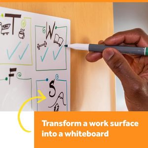 Película de Pared de PVC Premium con Superficie Antideslizante, Fácil de Despegar y Pegar, para Borrado en Seco, con Marcador de Pizarra Blanca Gratis para Dibujos de Niños y Listas de Tareas - Product Image 4