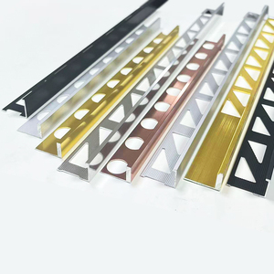 Profilé d'angle décoratif en <span class=keywords><strong>aluminium</strong></span> chromé en forme de L pour carrelage, 8mm, 10mm, 12mm, 20mm, pour usine OEM - Product Image 2