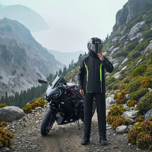 Modern Reflective Nylon Raincoat for Adults with Detachable Hood - Product Image 3