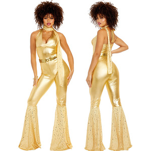 NOUVEAU Costume <span class=keywords><strong>de</strong></span> fête rétro disco pour femmes, combinaison <span class=keywords><strong>de</strong></span> cosplay vintage années 70 et 80, costume <span class=keywords><strong>hippie</strong></span> - Product Image 5