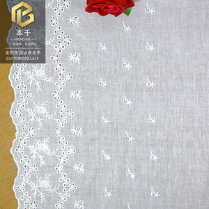 LEIXUSI 23.5cm <strong>White</strong> Cotton Eyelet Embroidery <strong>Lace</strong> Trim, Four Width Options for Victorian <strong>Dress</strong> Kids DIY Sewing - Product Image 2