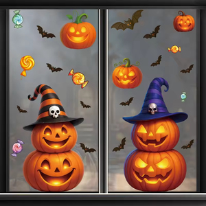 Pegatinas de <span class=keywords><strong>Calabaza</strong></span> de Halloween, Decoración Festiva, Calabazas de Caramelo, Pegatinas Electrostáticas, Pegatinas de Gato Negro Fantasma para Ventanas - Product Image 4