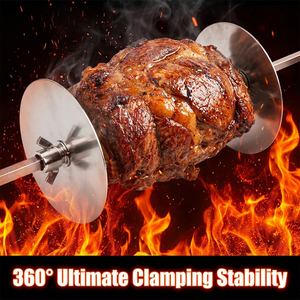 Disques de rôtissoire en acier inoxydable de qualité supérieure pour barbecue, 160 mm, ronds, avec embouts de maintien pour brochettes, <span class=keywords><strong>accessoires</strong></span> de barbecue pour la cuisson en extérieur - Product Image 4