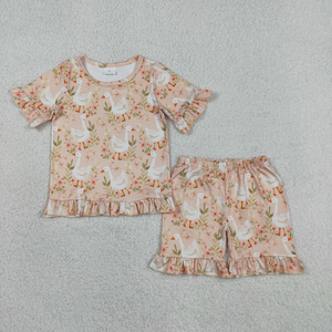 Conjunto de ropa de verano para bebés y niñas pequeñas, camisa a cuadros con lazos y pantalones cortos, en stock. - Product Image 2