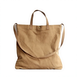 Women's Vertical Open Durable Water-Resistant Faux Leather <b>Tote</b> Bag Zipper Closure <b>Canvas</b> Lining Reversible Design Custom Cotton - Product Image 1