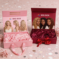 Boîtes d'Emballage Pliantes Rigides Magnétiques Personnalisées en Carton pour Cadeaux et Perruques en Soie, Boîtes à Perruques de Luxe pour Cheveux Humains avec Logo