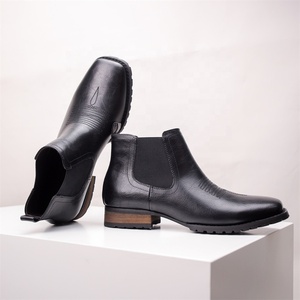 Bottes Chelsea Western en Cuir Véritable Faites à la Main avec Logo Personnalisé pour Hommes – Chaussures Décontractées Plates à Cheville Style Chukka pour Hommes - Product Image 6