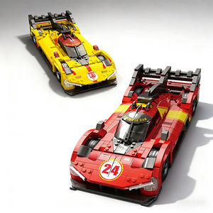 Reobrix 11041 11042 <span class=keywords><strong>1</strong></span>:16 499P <span class=keywords><strong>F1</strong></span> Voiture de Championnat de Grande Taille en Blocs de Construction - Kit Modèle MOC Moteur V6 pour Adultes et Enfants - Product Image 1