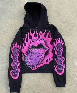 Custom <b>Men</b> Sweatshirt Hoodies 100 Cotton Graphic Printed Heavyweight Oversized Pullover Crop Top Streetwear Heavyweight <b>Hoodie</b> - Product Image 1