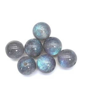 Perles en résine ciel étoilé, 16mm, rondes, en acrylique, paillettes bleues, perles dispersées pour collier et bracelet DIY - Product Image 5
