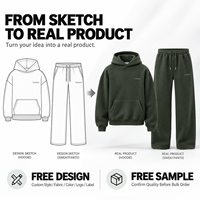 Ensemble sweat-shirt et pantalon de survêtement pour homme IKDEER, coton lourd, logo brodé, tenue en deux pièces pour un usage quotidien décontracté