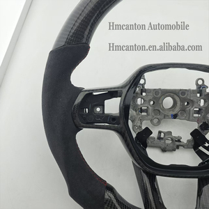 Nouveau volant en fibre de carbone Alcantara rouge à rayures supérieures, compatible avec Honda Civic 11e génération - Product Image 4