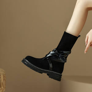 Cialisa – bottines d'hiver à talons épais en daim pour femme, chaussures à semelle plate, noir Caramel, taille <span class=keywords><strong>42</strong></span>, nouvelle collection - Product Image 2