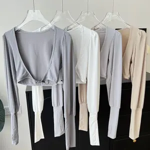 Mùa Hè Phụ Nữ Ngắn Thể Thao Cardigan Khăn Choàng UV Bảo Vệ Mặt Trời Quần Áo Nhanh Chóng Làm Khô Thể Thao Giản Dị Áo