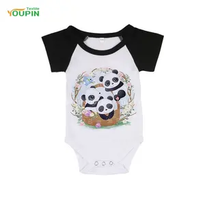 Low MOQ Custom Printing Unisex Baby Boy's Girl's Romper Polyester Plain Pastel Colors Baby Rompers for Sublimation