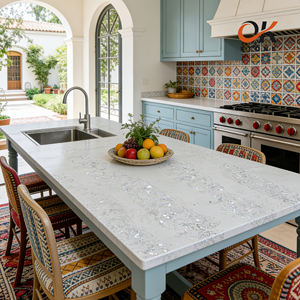 طاولات طعام بسطح من حجر الكوارتز، طاولة مستديرة من حجر الكوارتز، سطح مطبخ من حجر الكوارتز الصناعي - Product Image 3
