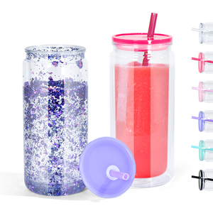 Cup Snow Globe Tumbler DIY Jar Clear <strong>Double</strong> <strong>Wall</strong> Plastic 20oz Mugs PS American Style Business Gifts Individually White <strong>Box</strong> - Product Image 5