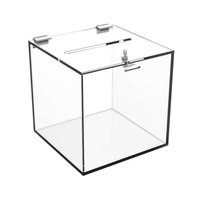 Boîte acrylique présentoir acrylique en verre plexi transparent personnalisé 5 boîte latérale avec couvercle/boîte de présentation à couvercle coulissant