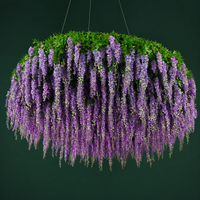 Guirlande de glycine artificielle romantique suspendue, résistante aux UV, pour décoration de plafond, toile de fond de mariage, événements et fêtes