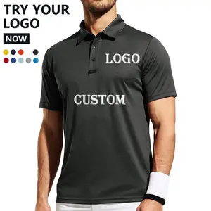 High Quality Simple Solid Xxxl Big Size 88 Polyester 12 Spandex Quick Dry Slim Fit Custom Homme Men'S Golf Polo T Shirts For Men