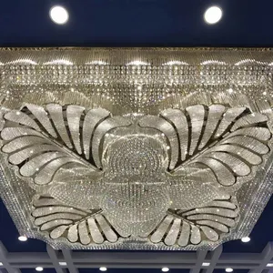 Lustre de cristal luxuoso para decoração de interiores, projetos de estilo moderno, para salão de banquetes, hotel, casamento, luz de teto