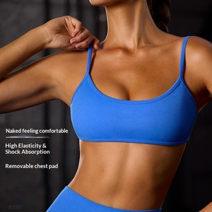 Nouveau haut de sport une pièce en nylon respirant, à maintien élevé, froncé, anti-choc pour la course et le fitness, avec dos élégant - Product Image 2
