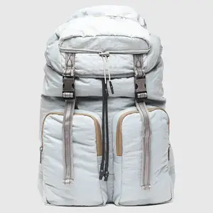 Puffy quilted backpack fashion white black women laptop backpack luxury ladies backbags with flap