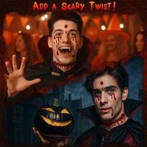 Pegatinas <span class=keywords><strong>de</strong></span> Gemas Faciales <span class=keywords><strong>de</strong></span> Vinilo Acrílico, Impermeables, Ecológicas, Forma Personalizada, Laminación Transparente Brillante, para Mujeres, Halloween, Vampiro - Product Image 6